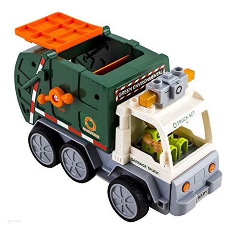 WolVol 4 Channel Electric Remote Control Take-A-Part Garbage Truck Toy ...