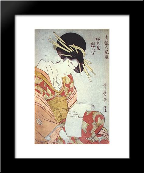 Courtesan Writing A Letter X Framed Art Print By Kitagawa Utamaro