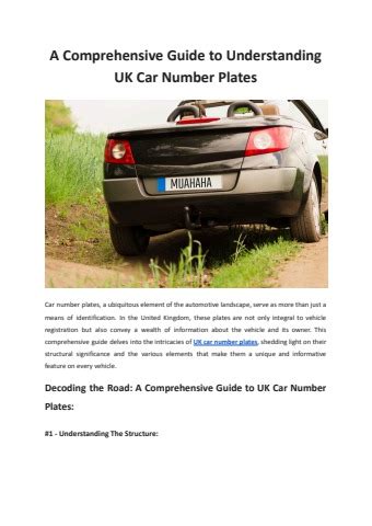 A Comprehensive Guide To Understanding Uk Car Number Plates Car Parts