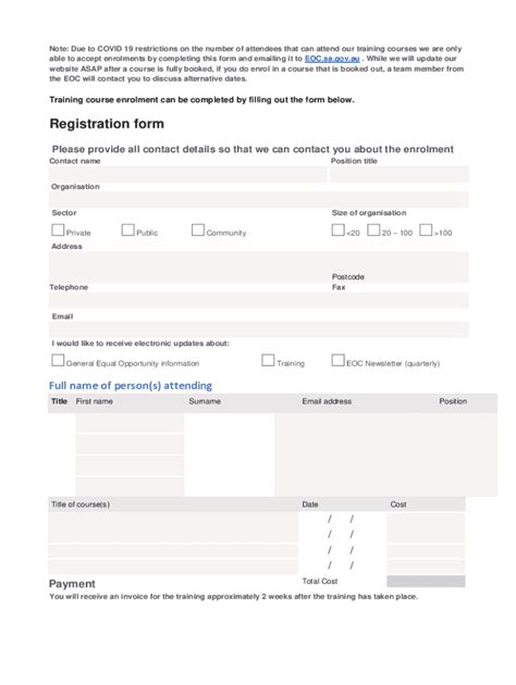 Autraining Registration Formregistration