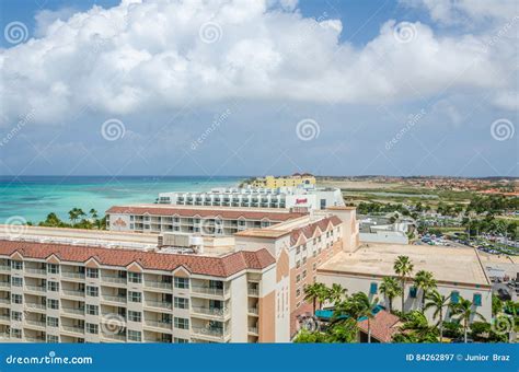 Aerial Panorama View of Hotels Building in Aruba Editorial Photography ...