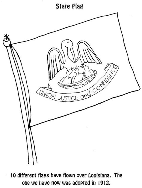 Louisiana State Flag Coloring Page