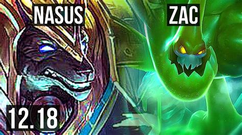 NASUS Vs ZAC TOP 600 Games 1 0M Mastery 13 4 9 Rank 13 Nasus