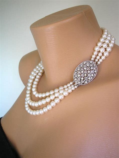 Pearl Necklace Mother Of The Bride Great Gatsby Jewelry