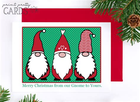 Free Printable Gnome Christmas Cards Print Pretty Cards