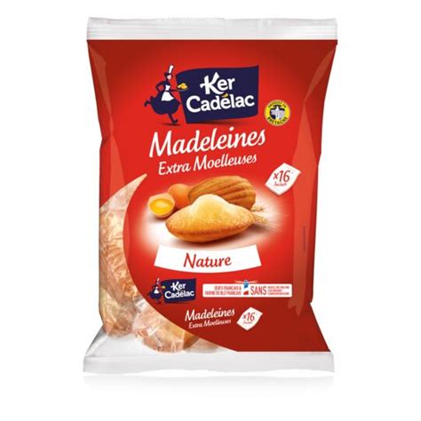 Madeleines extra moelleuses KER CADELAC le paquet de 16 400 g à