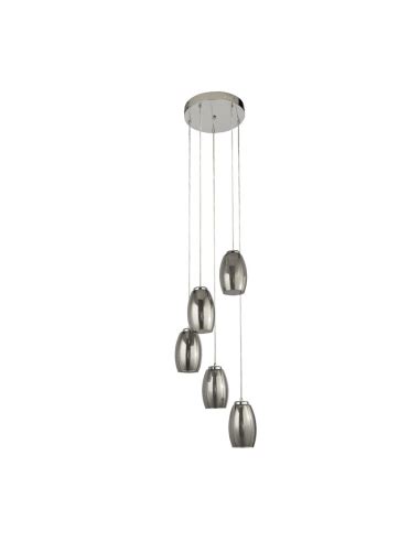 Searchlight Cyclone Light Multi Drop Led Pendant Smoked Glass