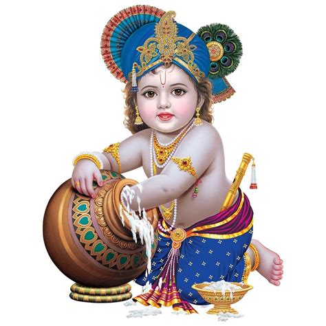 Techgifti Bal Krishna Makhan Chor Wall Sticker Multicolor Size