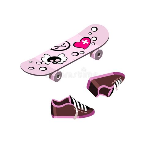 Patineta Y Zapatillas Estilo Emo Ilustraci N Isom Trica Vectorial