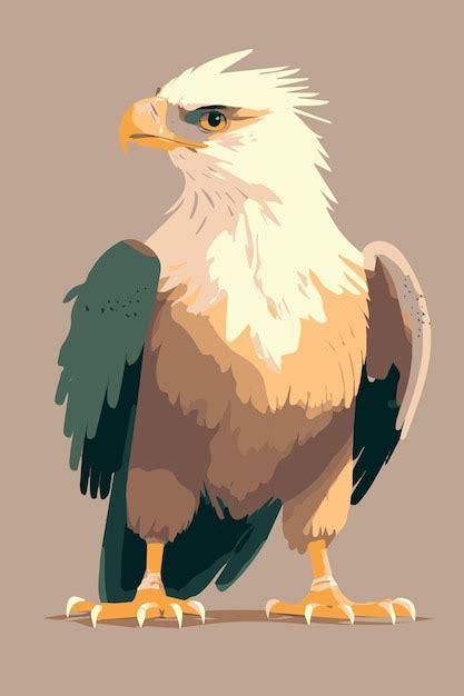 Dibujo De Arte Vectorial De Guila Hermosa Guila Americana Dibujada A