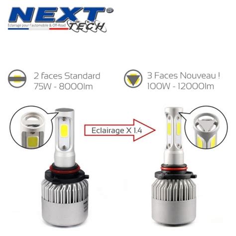 Achetez Next Tech AMPOULES LED H7 HAUTE PUISSANCE 100W FEUX DE ROUTE