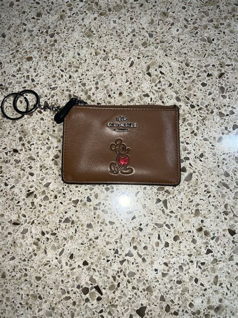 Coach X Disney Mickey Mouse Keychain Wallet Card Hold Gem