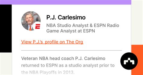 P.J. Carlesimo - NBA Studio Analyst & ESPN Radio Game Analyst at ESPN ...