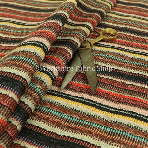 Funky Multicolour Designer Striped Pattern Velour Print Velvet Etsy Uk