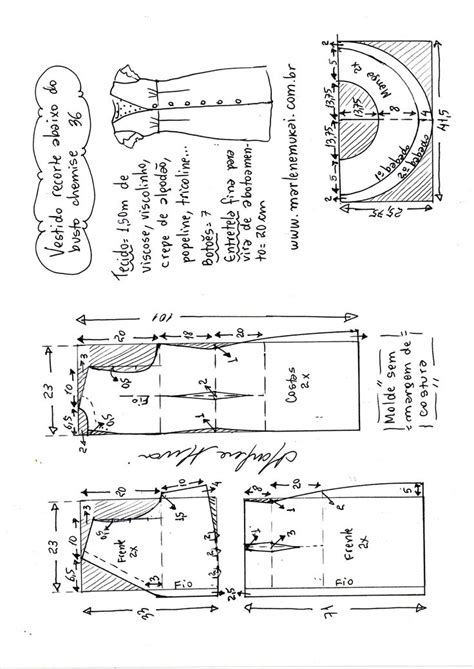 Vestido Chemise Recorte Abaixo Do Busto Marlene Mukai Moldes De