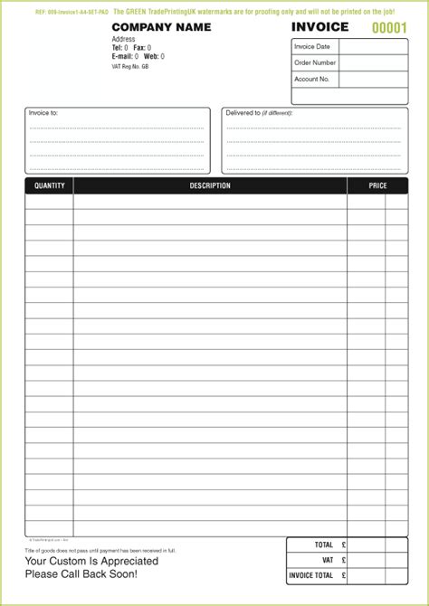 Invoice Pads From £40 Using Our Free Invoice Pads Templates