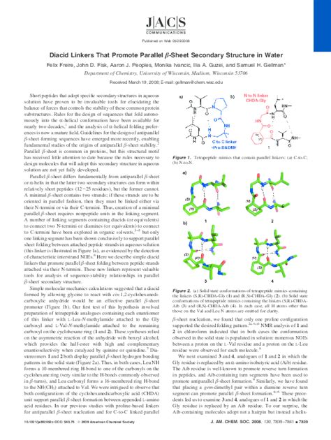 (PDF) Diacid Linkers That Promote Parallel β-Sheet Secondary Structure ...