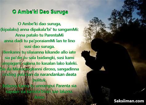 Doa Bapa Kami Bahasa Toraja O Ambe Ki Dao Suruga