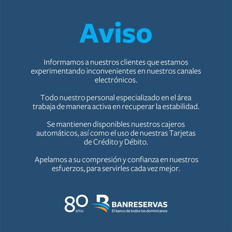 Banreservas On Twitter Aviso