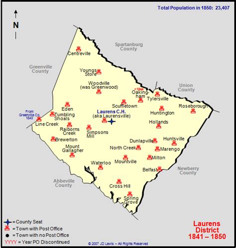 Laurens County, SC - 1841 to 1850