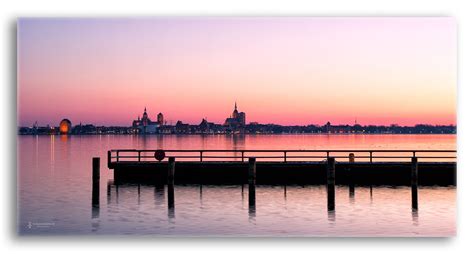 Leinwand "Skyline Stralsund Sonnenuntergang" - stralsund-ansichten.de