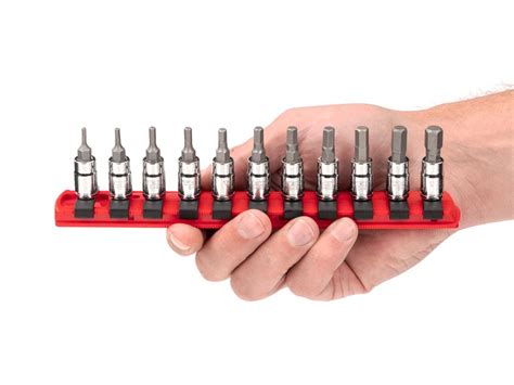 1 4 Inch Drive Hex Bit Socket Set 21 Piece Rail Tekton Shb90202