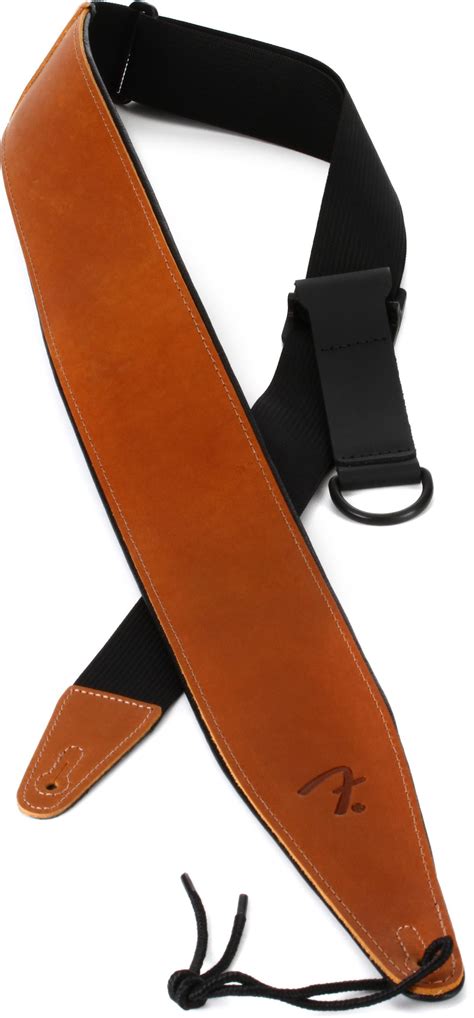 Fender Right Height Leather Guitar Strap Cognac Sweetwater