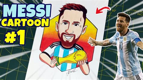 Como Desenhar O Lionel Messi Cartoon Levantando A Ta A Copa