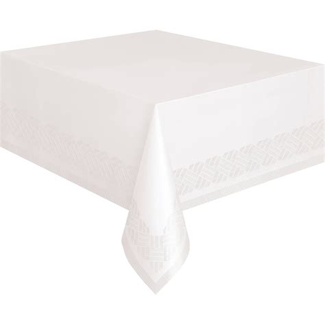 White Plastic Lined Paper Party Tablecloth, 108 x 54in - Walmart.com