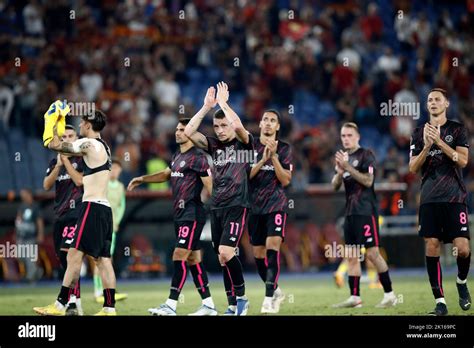 Rome Italy Th Sep Roma S Players Greet Fans At The End Of