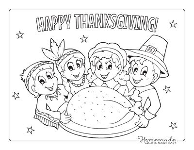 Thanksgiving Pilgrims Coloring Pages