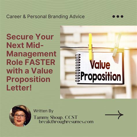 Secure Your Next Mid Management Role With A Value Proposition Letter