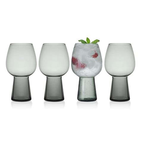 Phoebe Smoke Set Of 4 Beer Goblet Glasses Mikasa