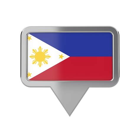 Premium Photo Philippines Flag Location Marker Icon 3d Rendering