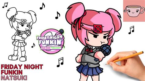 How To Draw Natsuki Friday Night Funkin Mod Doki Doki Takeover Fnf