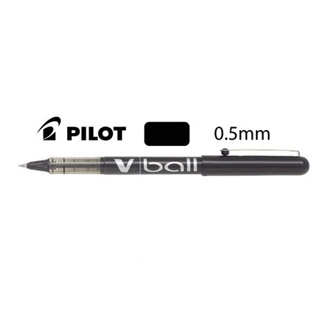 PILOT V BALL Stylo Roller pointe métal 0 5 mm Encre liquide Noire