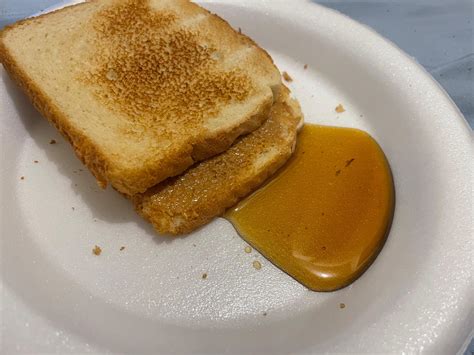 Toasted Peanut Butter Sandwich With A Side Of Maple Syrup I Dont