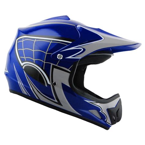 Wow! Youth Kids Motocross BMX MX ATV Dirt Bike Helmet Spider Web Blue ...