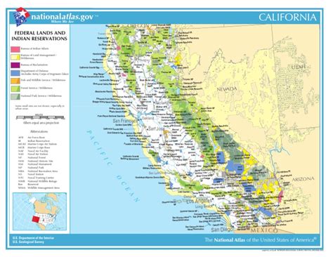 Map of California - Federal Lands and Indian Reservations | California ...