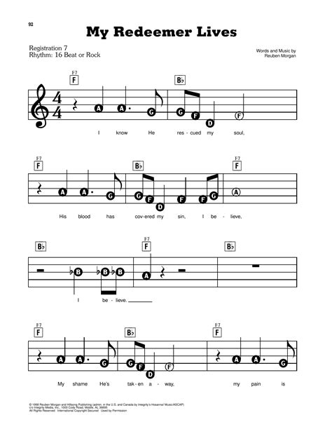 Hillsong Worship 'My Redeemer Lives' Sheet Music and Printable PDF ...