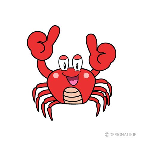 Free Thumbs Up Crab Cartoon Image｜charatoon