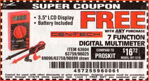 Free Multimeter Harbor Freight Harbor freight tools coupon database ...