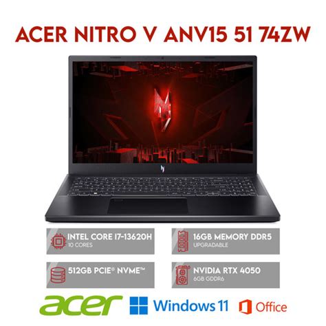 Jual ACER NITRO V ANV15 51 74ZW Intel Core I7 13620H RTX4050 16 512 15