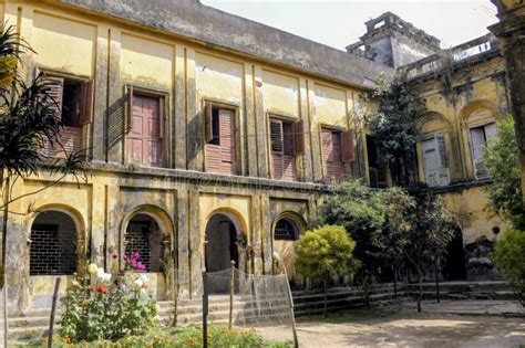 ancient  courtyard  historic narajole rajbari palace stock photo