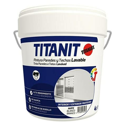 Titanlux Pintura Para Paredes Y Techos Titanit Blanco Mate 15 L