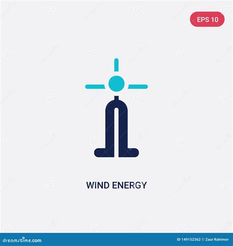 Two Color Wind Energy Vector Icon From Ecology Concept Isolated Blue