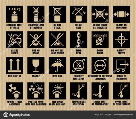 Full Vector Set Iso Transportation Symbols Industrial Package Handling