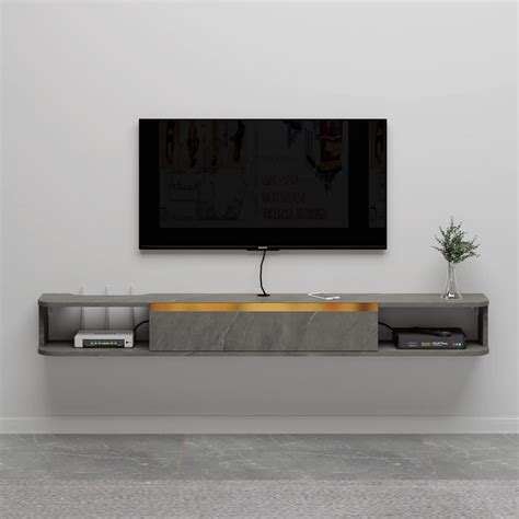 Bixiaomei Floating Tv Stand Wall Mounted Entertainment Center Tv