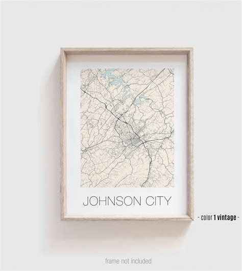 JOHNSON CITY TN City Map Poster, Johnson City Tennessee Street Map ...