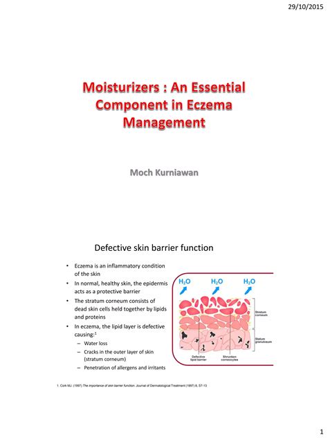 Moisturizers An Essential Component in Eczema Management | PDF